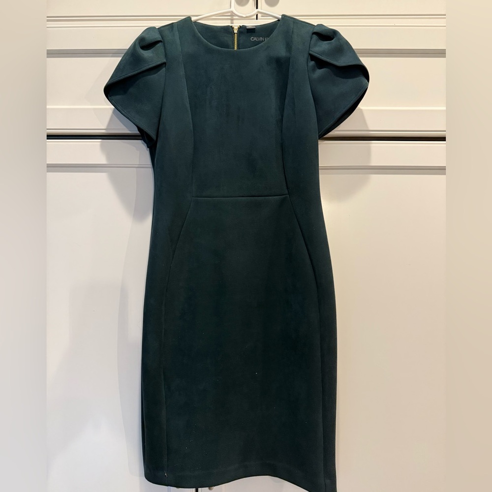 Calvin Klein Dark Green “suede” size 6 Dress